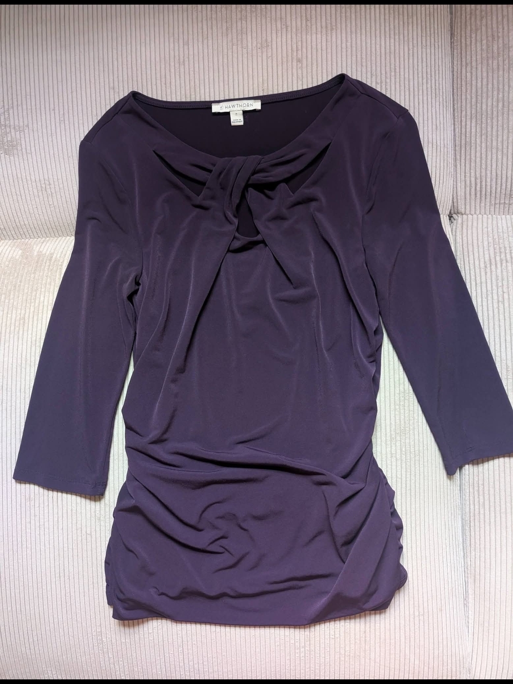 41 Hawthorn Knot-Front Top in Deep Plum
